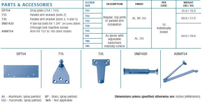 door closer parts 700